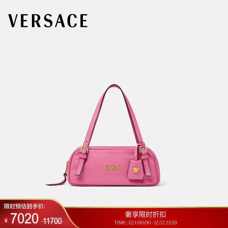 【季末优惠】VERSACE/范思哲 女士Versace Tag保龄球单肩包