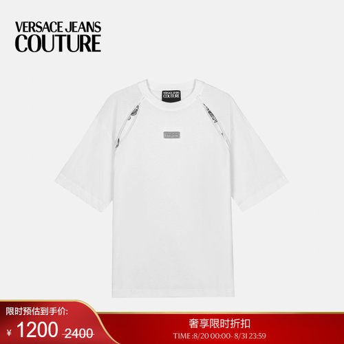 【季末优惠】VERSACE JEANS COUTURE Outline Barocco休闲版T恤