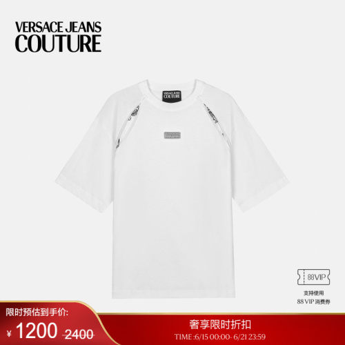 【季末优惠】VERSACE JEANS COUTURE Outline Barocco休闲版T恤