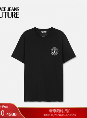 【季末优惠】VERSACE JEANS COUTURE V-Emblem刺绣T恤
