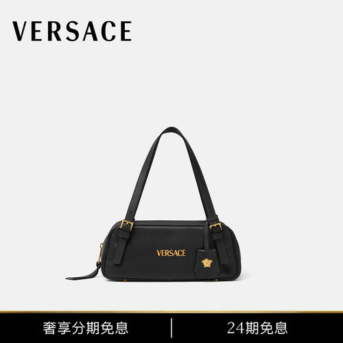 【24期免息】VERSACE/范思哲 女士Versace Tag保龄球单肩包