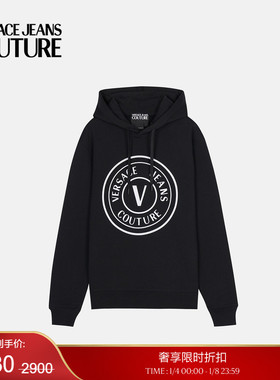 【季末优惠】VERSACE JEANS COUTURE 男士V-Emblem常规版连帽衫