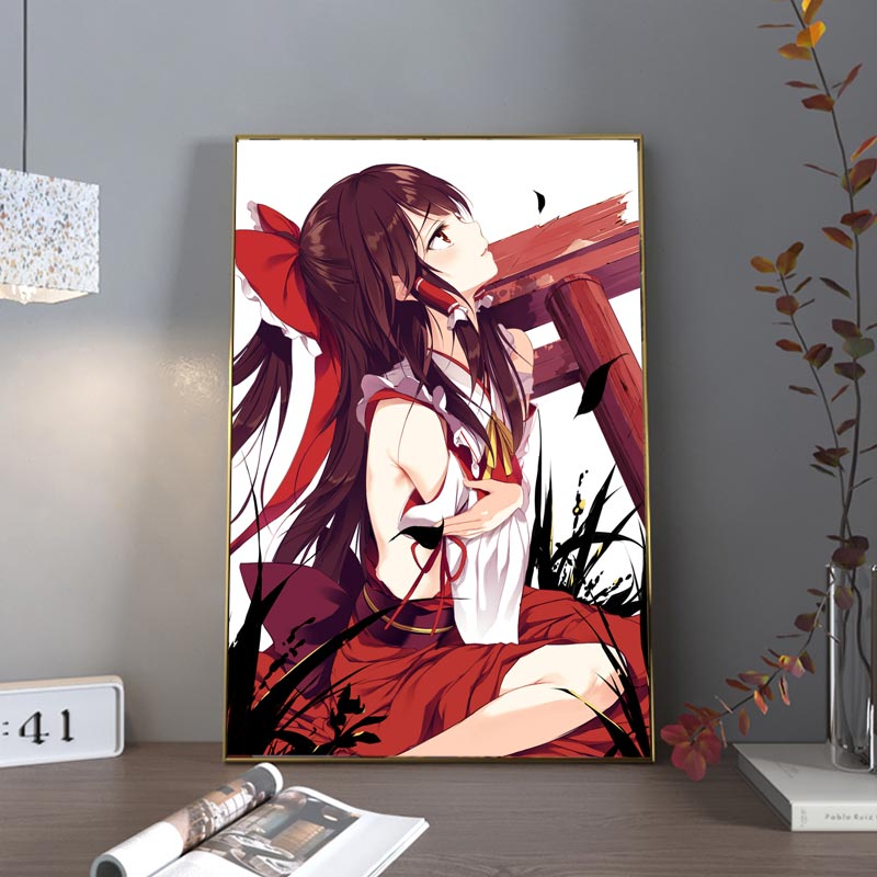 东方project动漫红魔乡博丽灵梦雾雨魔理沙装饰画卧室宿舍挂画zy