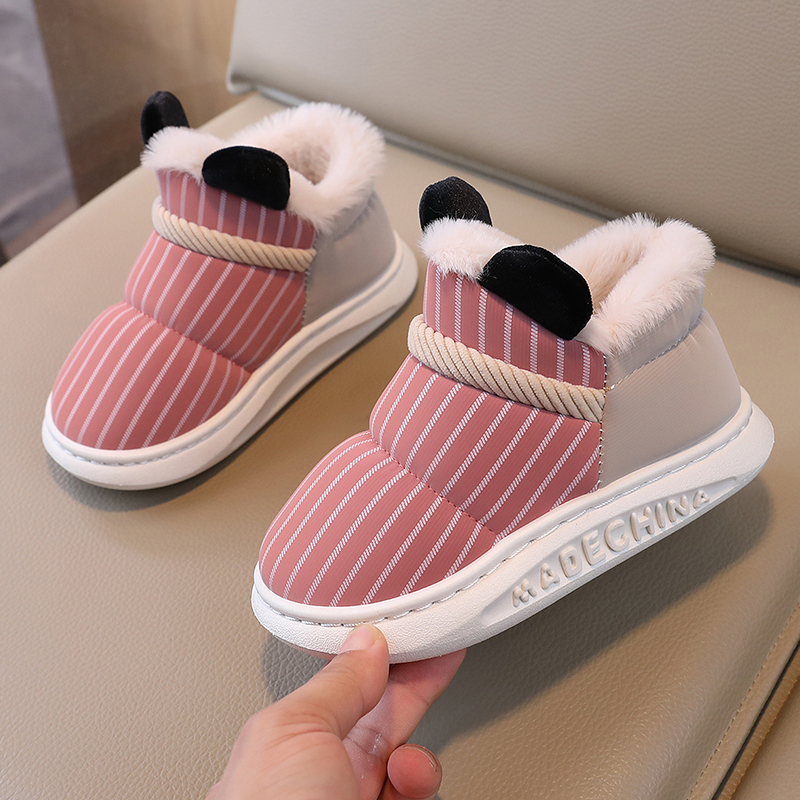 儿童雪地靴亲子鞋2025冬季男鞋加绒加厚棉鞋男童大棉女鞋女童冬鞋