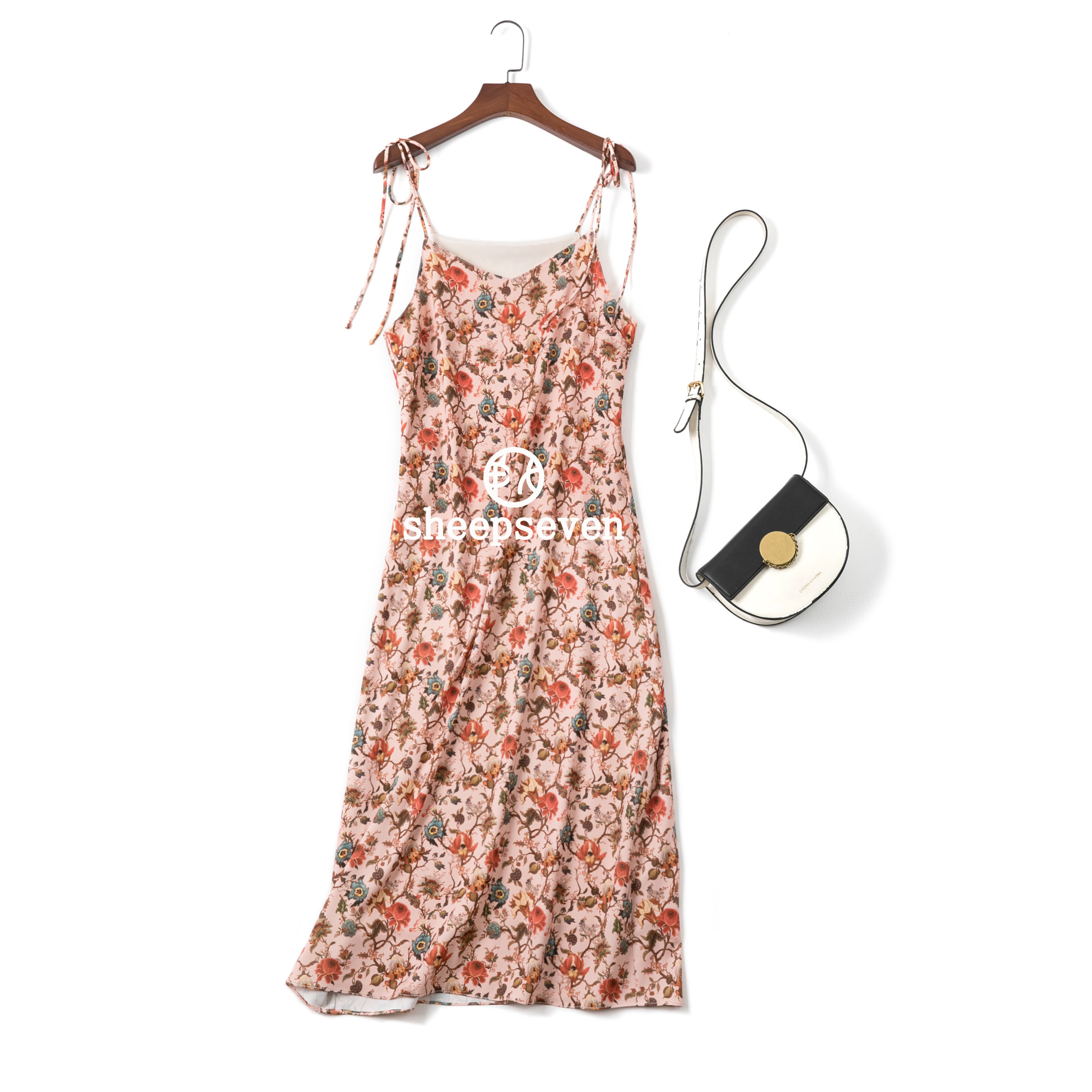 羊七sheepseven吊带碎花裙长款连衣裙气质显瘦夏季印花长裙,女装/女士精品,连衣裙,淘宝优惠券,粉丝福利购,淘宝优惠卷