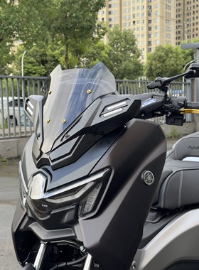25款雅马哈NMAX155改装XMAX前脸运动竞技战斗加高风挡风镜导流罩