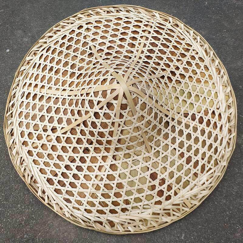 竹编斗笠帽竹帽舞蹈表演道具竹制品防晒防雨钓鱼帽竹灯罩装饰草帽