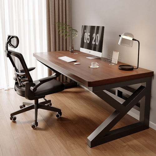 实木电脑桌台式书桌卧室家用大板桌大长办公桌工作台双人电竞桌子