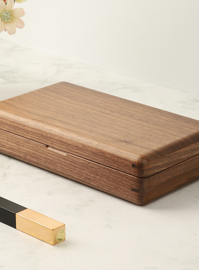 实木首饰收纳盒耳饰戒指项链手镯手饰品黄金珠宝高档精致便携木盒