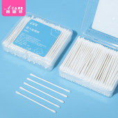 pq801 2盒婴儿棉签纸轴宝宝棉棒细轴双头棉花棒掏耳朵