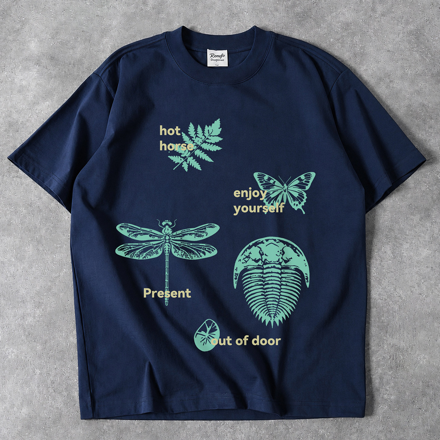 潮酷生物学印花短袖T恤纯棉半袖图片