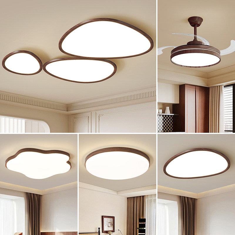 中古风客厅灯云朵灯鹅卵石新中式吸顶灯现代简约覆古卧室书房灯具