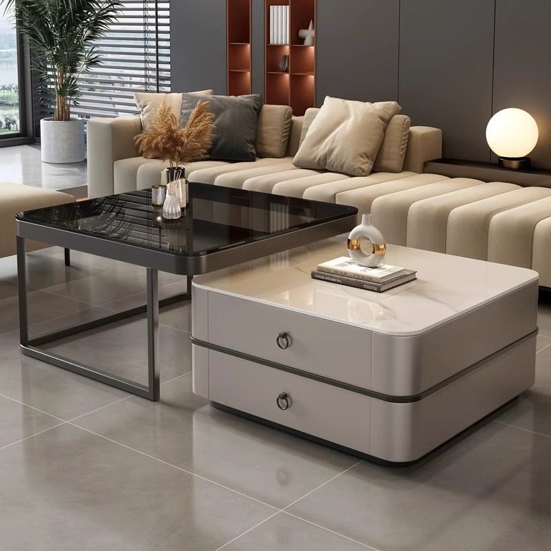 新款岩板客厅茶几家用轻奢简约现代极简网红小户型玻璃茶台茶桌