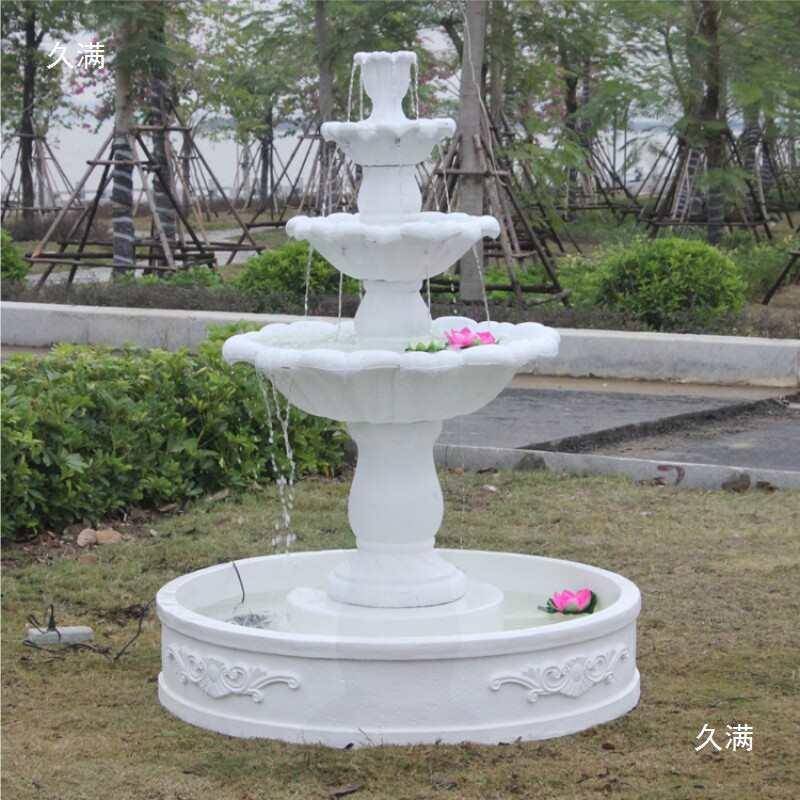 欧式大型假山流水婚庆影楼道具花园别墅鱼池喷水景观喷泉摆件