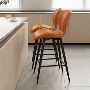 吧台椅靠背现代简约轻奢铁艺高脚凳子家用吧椅酒吧椅子高凳子吧凳
