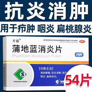 方盛 蒲地蓝消炎片54片咽炎片清热解毒牙龈肿痛消肿蒲地兰消炎药