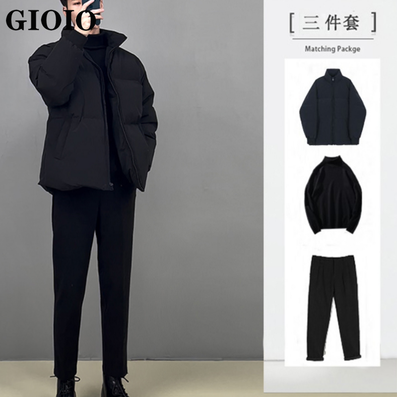 高级感棉服套装男士冬季2025年新款潮牌男装加厚面包服搭配一整套,男装,休闲运动套装,淘宝优惠券,粉丝福利购,淘宝优惠卷