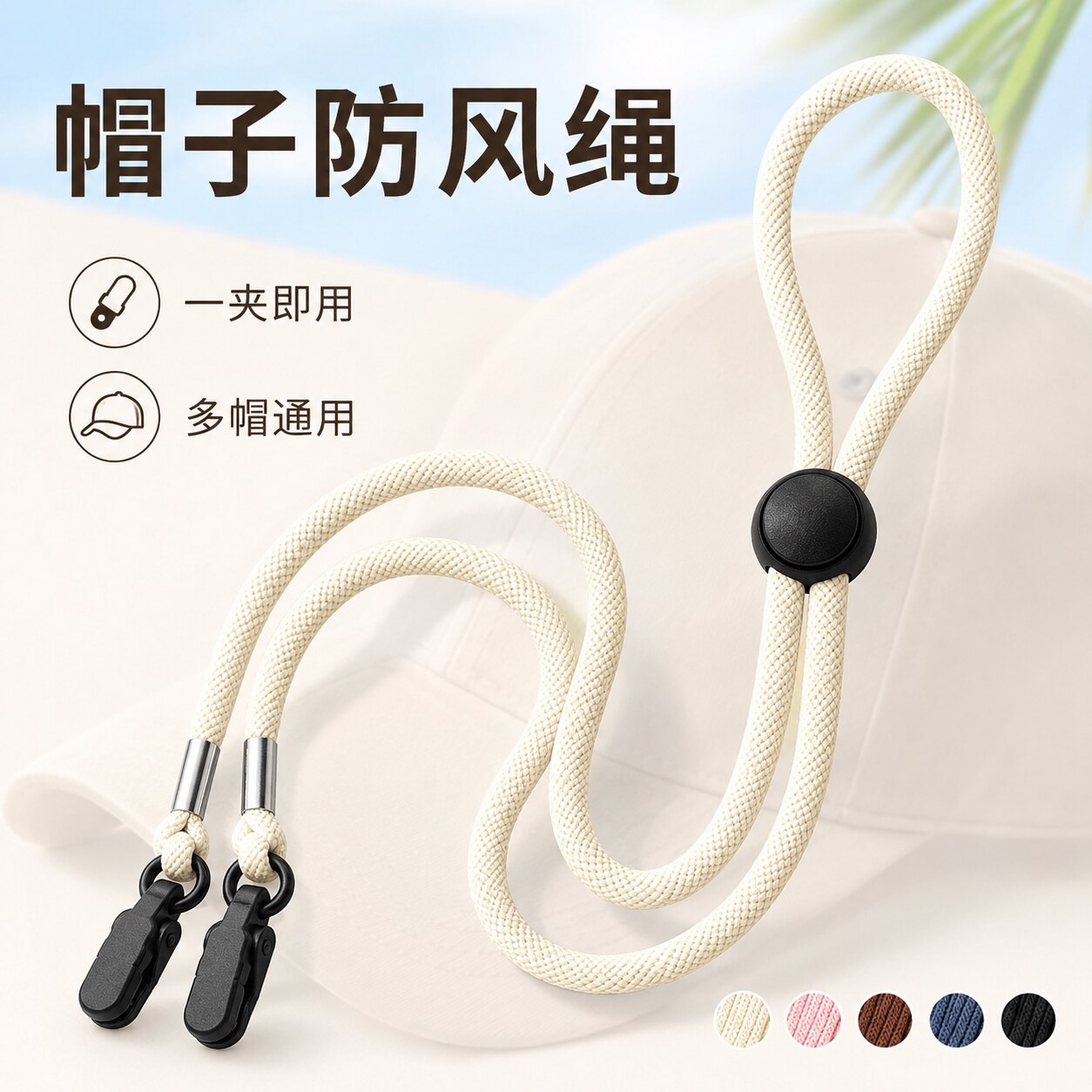 户外骑行防吹走舒适圆绳日常防风