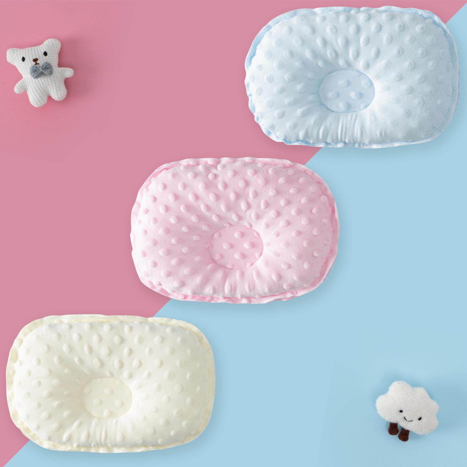 爆品秋冬季宝宝枕头01岁豆豆绒初新生儿定型枕初生婴儿童宝宝枕婴