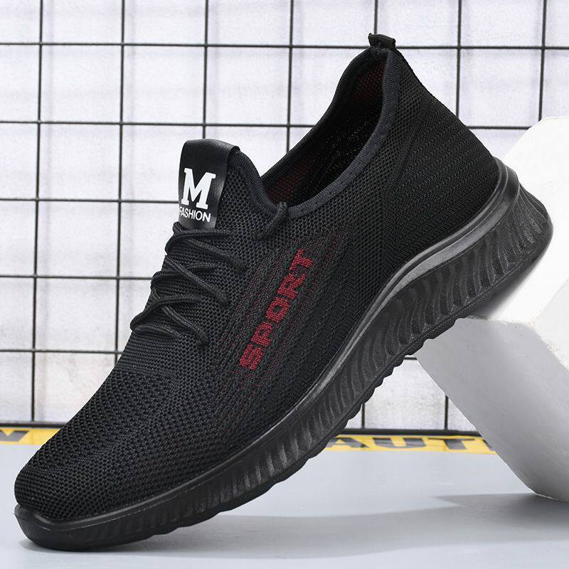 爆品38-48码飞织网布爸爸鞋老北京布鞋男单鞋防滑软底透气轻便运