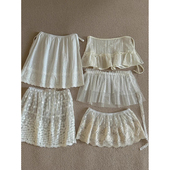 蕾丝屁帘女秋冬2025春季 白色花边半身裙潮 时尚 新品 叠穿搭配裙帘