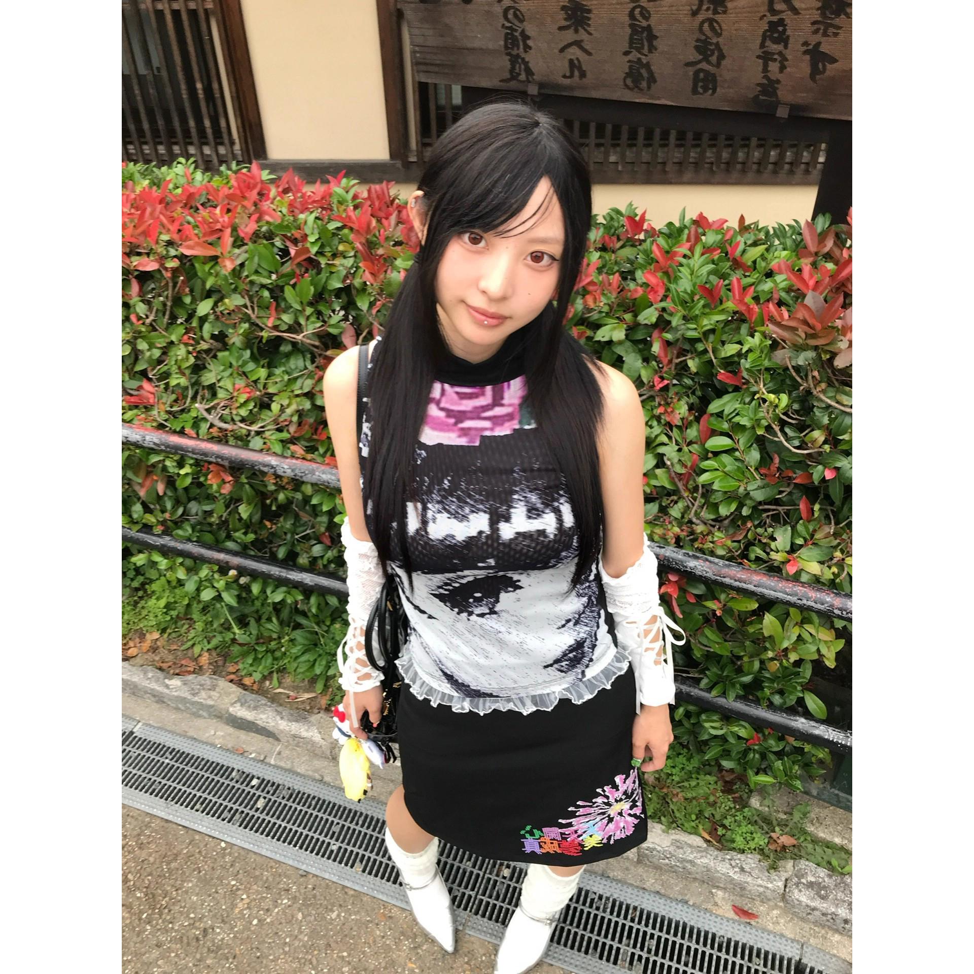 千禧亚文化无袖上衣女拼接背心