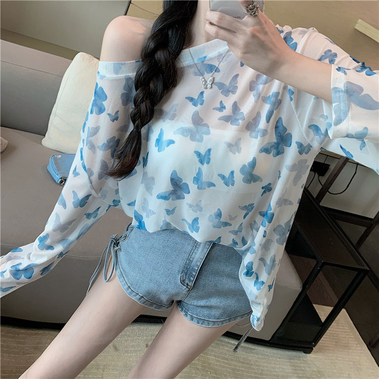 蝴蝶衣薄款宽松显瘦百搭T恤夏装