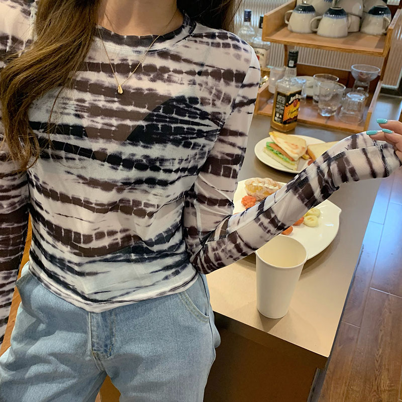 长袖内搭设计感小众透视打底衫