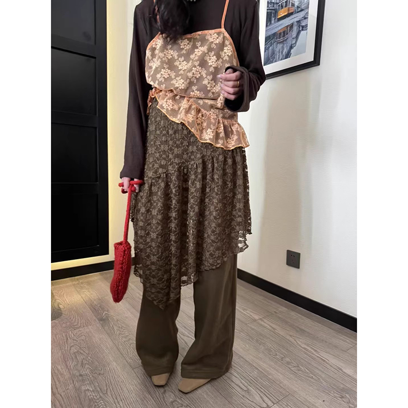 不规则叠穿半身裙女小众百搭洋气