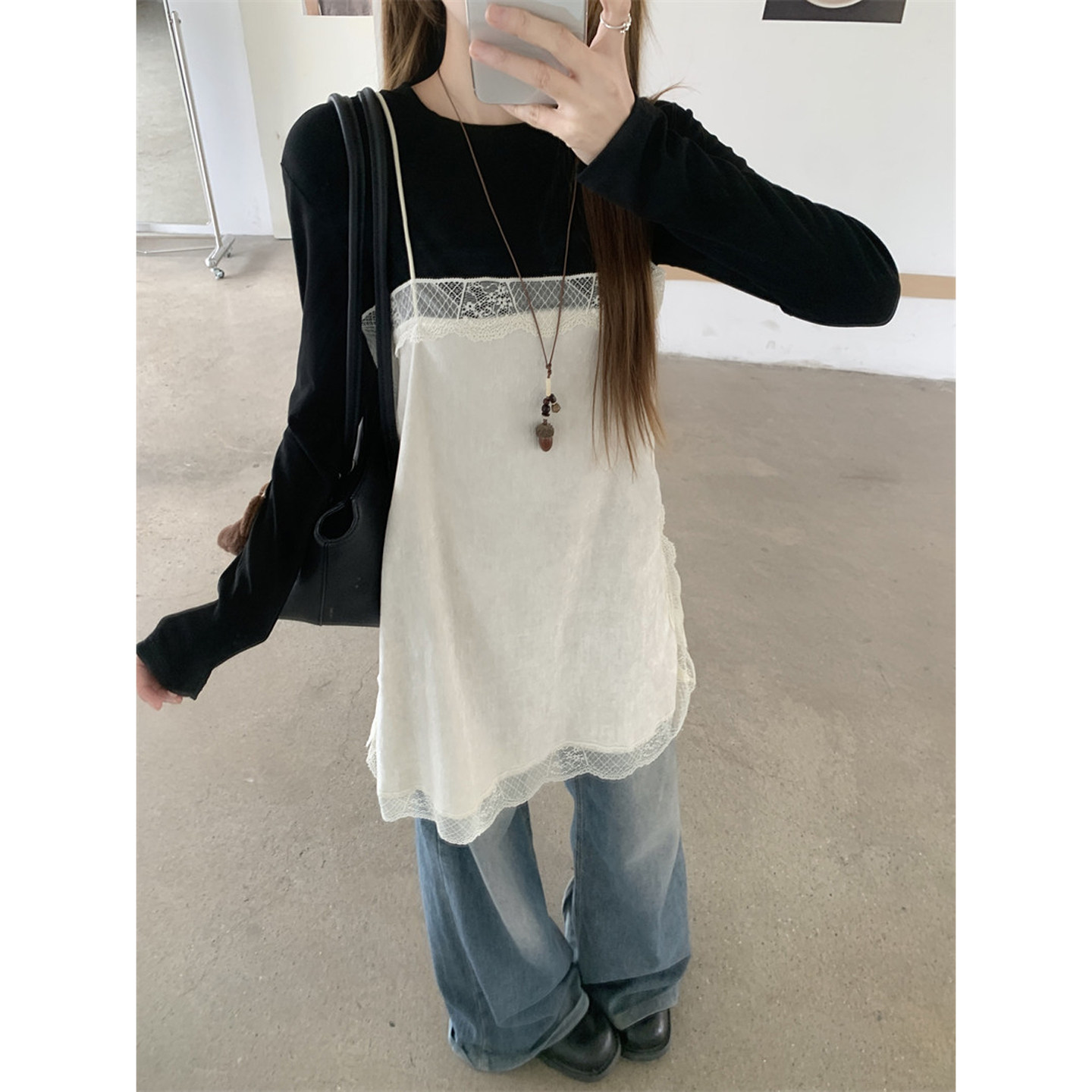 韩系吊带连衣裙女新款叠穿背心裙图片