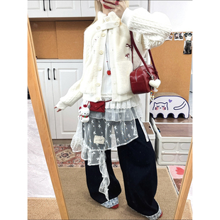 星星网纱叠穿千禧可爱屁帘搭配一片式 半裙