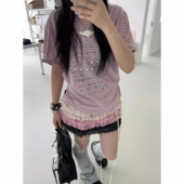 波点撞色拼接蛋糕裙搭配单品屁帘抹胸两穿