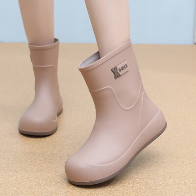 中筒雨靴女款防滑时尚款外穿软底雨鞋女士成人水鞋洗车防水工作鞋