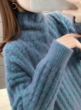秋冬新款女士茧型套头毛