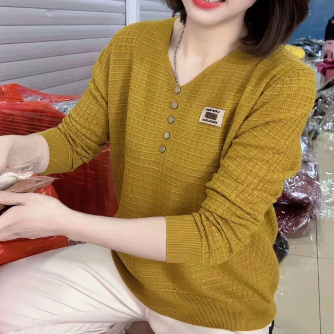 薄款V领欧货正肩针织衫