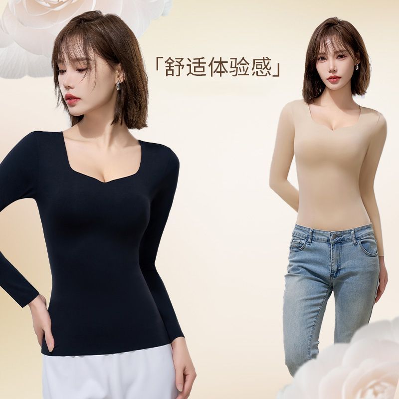 冬季无痕保暖上衣女士秋