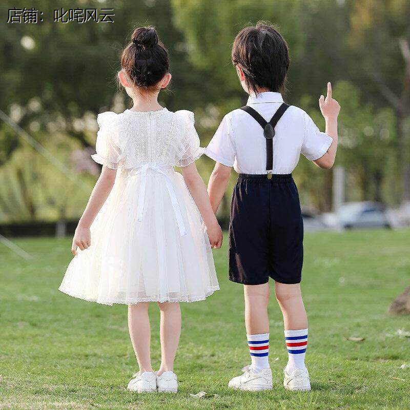 六一儿童合唱演出服幼儿园毕业礼服主持人朗诵表演服女童蓬蓬纱裙