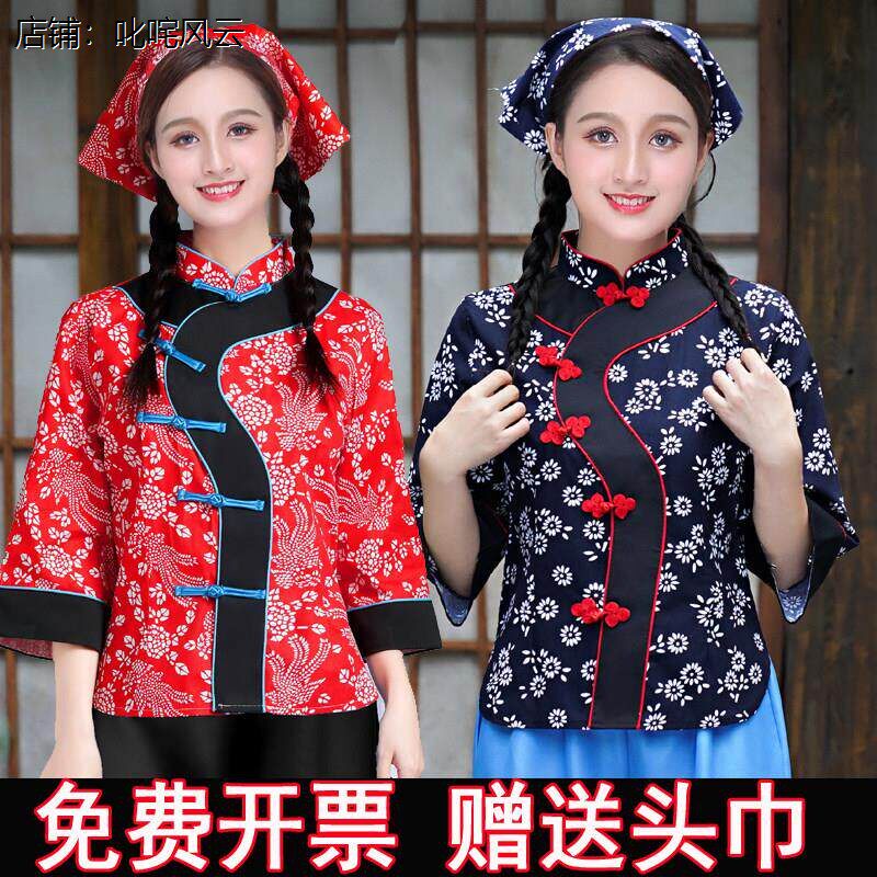 村姑服装采茶衣服女喜儿