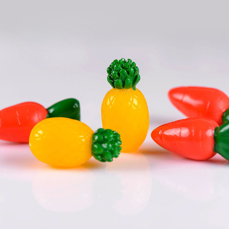 微景观手工小饰品可爱迷你植物小摆件创意树脂大号水果萝卜菠萝