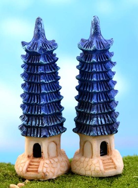 建筑模型房屋摄影手工灯塔小饰品