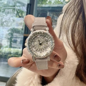 时来运转手表女小众轻奢女士女款旋转女表2023新款女式满钻防水表