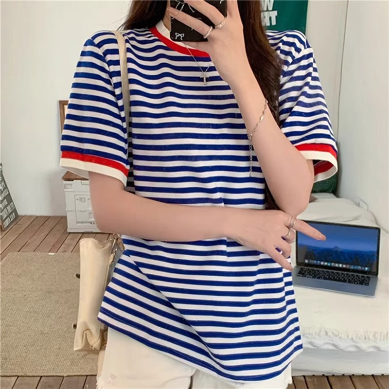 跃伴2025夏季新款韩版宽松T恤