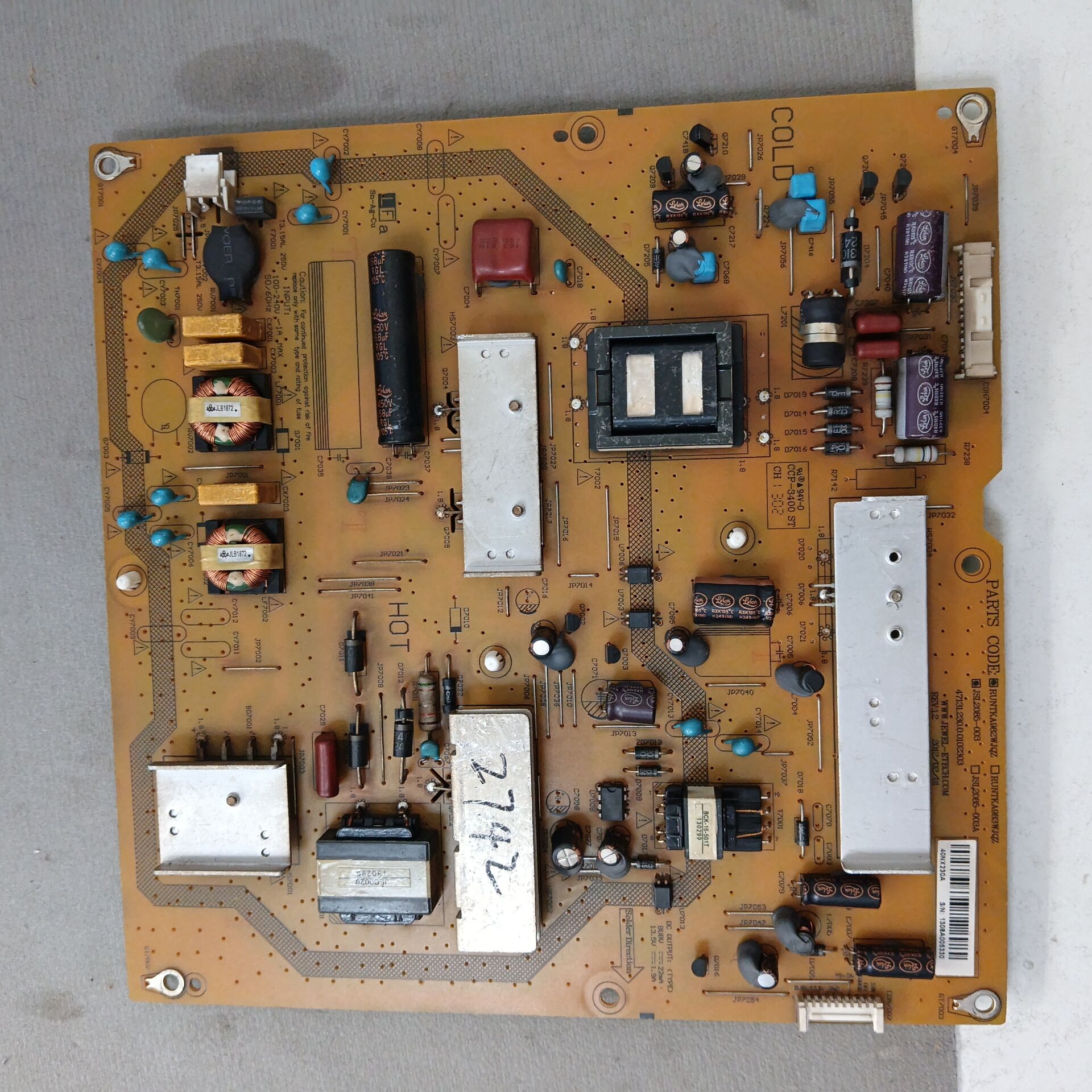 原装夏普LCD-40NX116A/40DS30 电源板RUNTKA982WJQZ JSL2085-003A