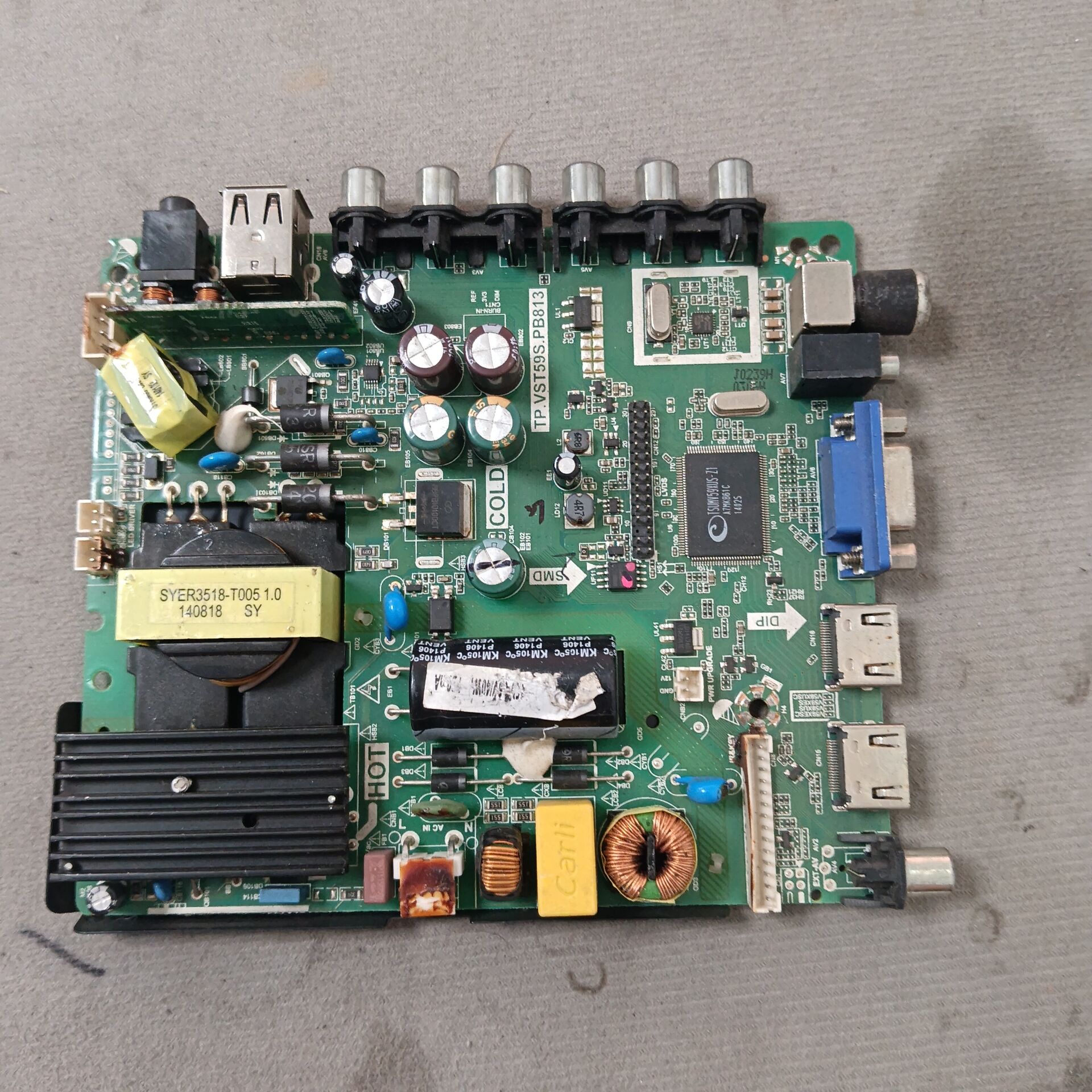 原装39寸 主板TP.VST59S.PB813配屏V390HJ1-P02测试