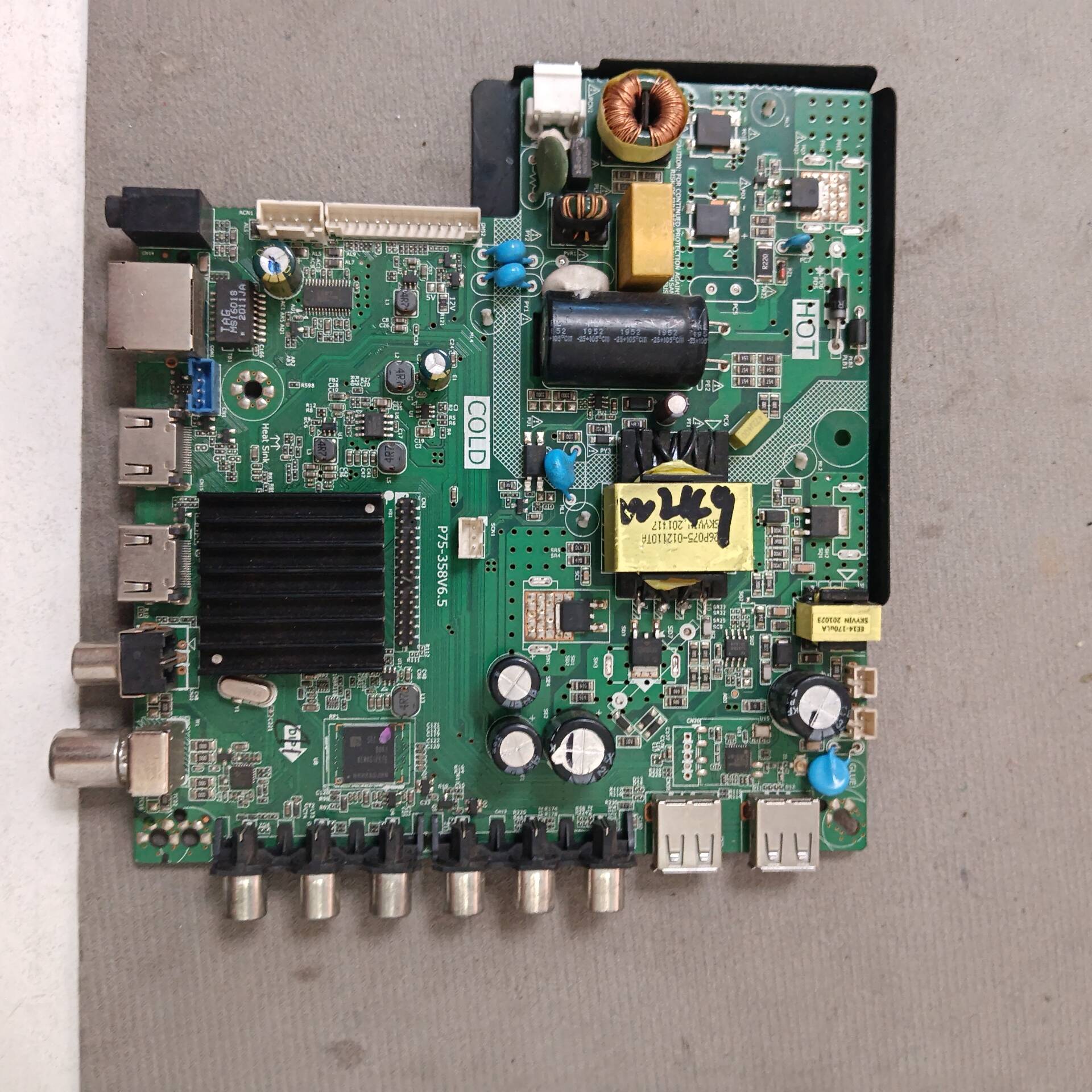 组装机 43寸 网络主板 P75-358V6.5屏PT430CT02-3 75V/600MA 75W