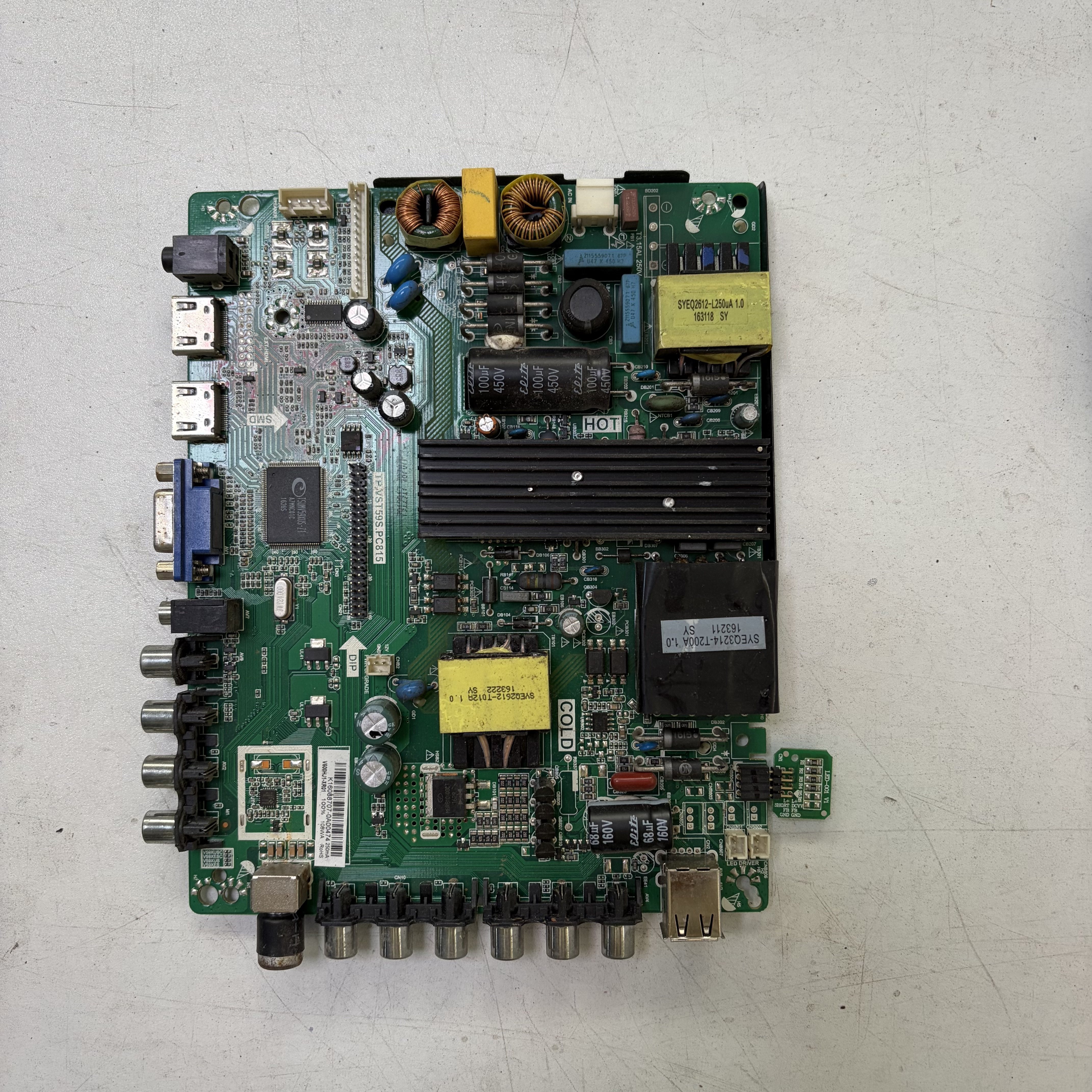 杂牌组装机主板TP. VST59S. PC815背光60V-120V/108W+小板