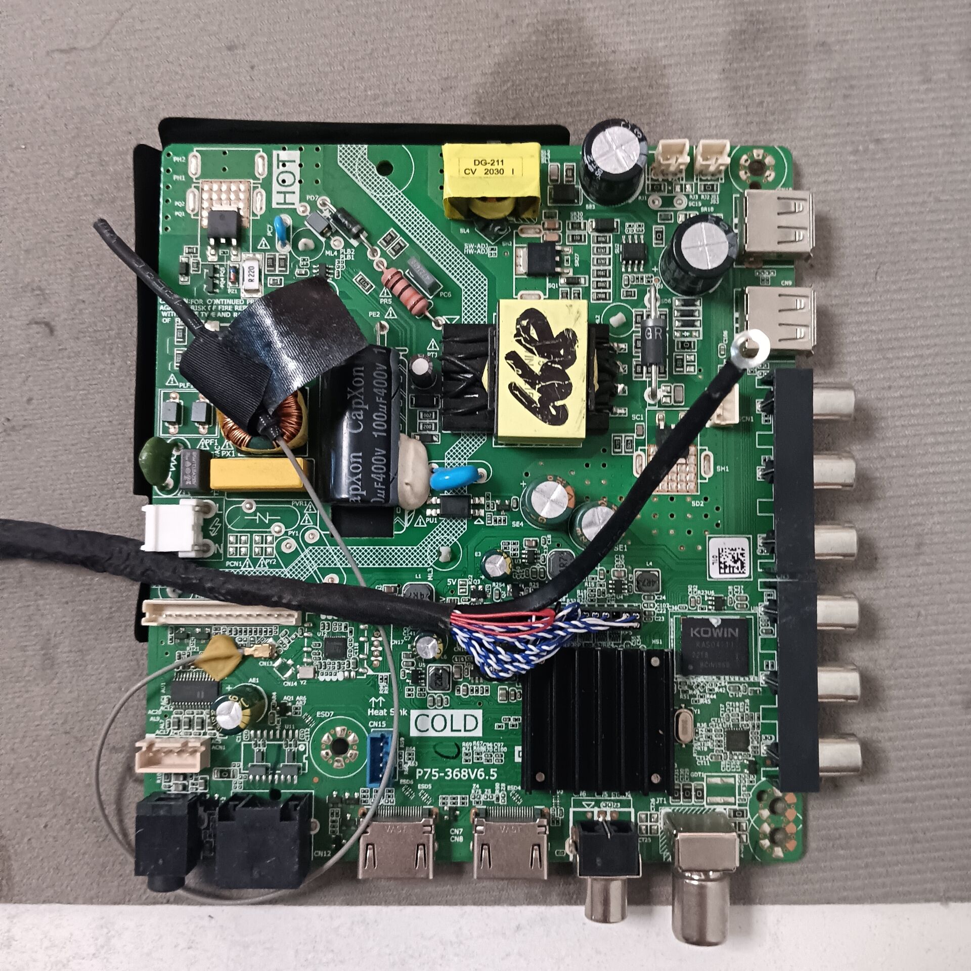 原装拆机主板P75-368V6.5 30-90V/500MA(75W)实图