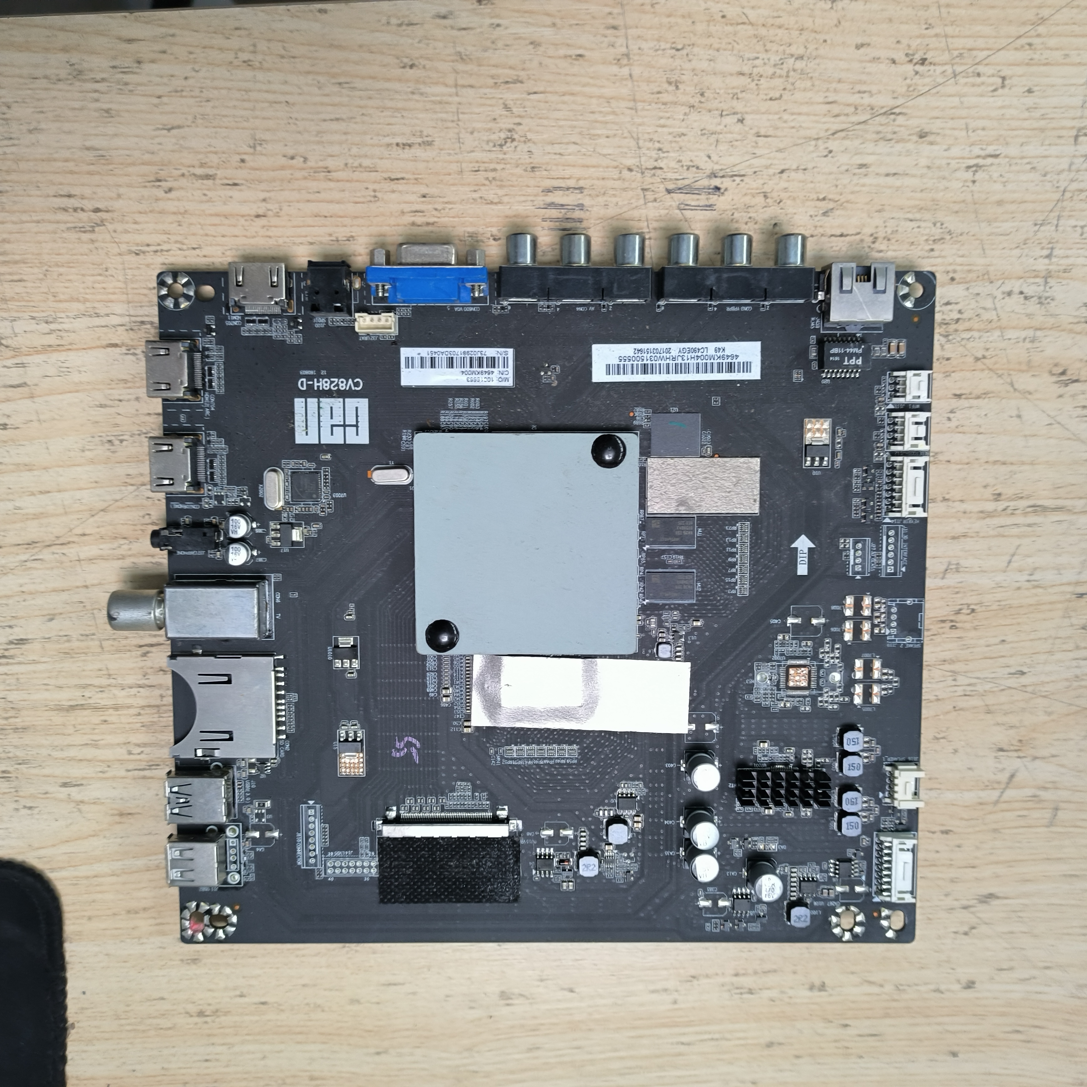 拆机看尚CANTV超能K49SD160主板CV828H-D 屏 LC490EGY