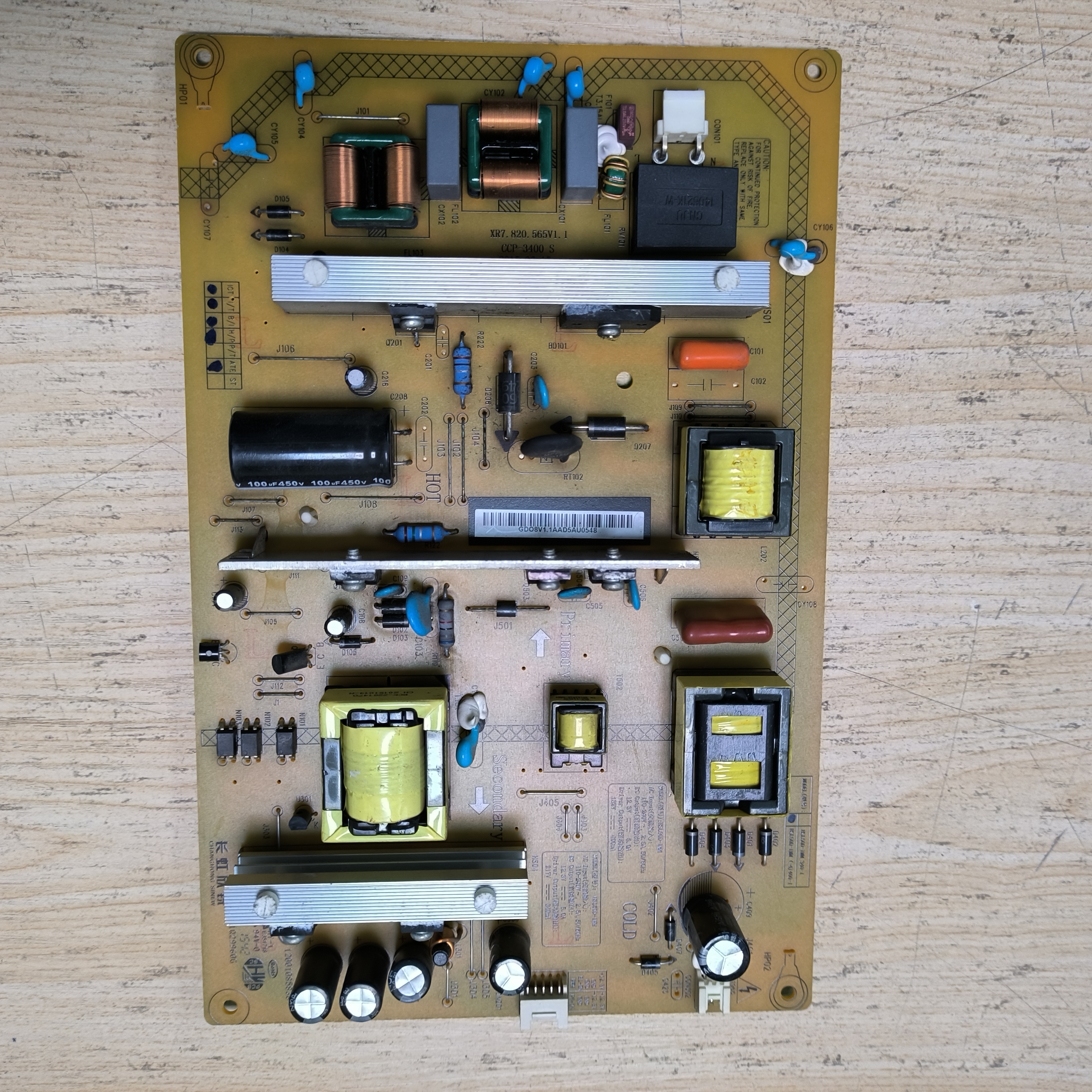 长虹50D3700i电源板 XR7.820.565V1.2 HSL50D-1MM