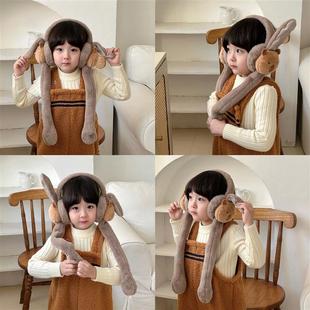 儿童护耳耳罩耳朵会动的男孩防寒耳包可爱卡通耳暖宝宝女童罩